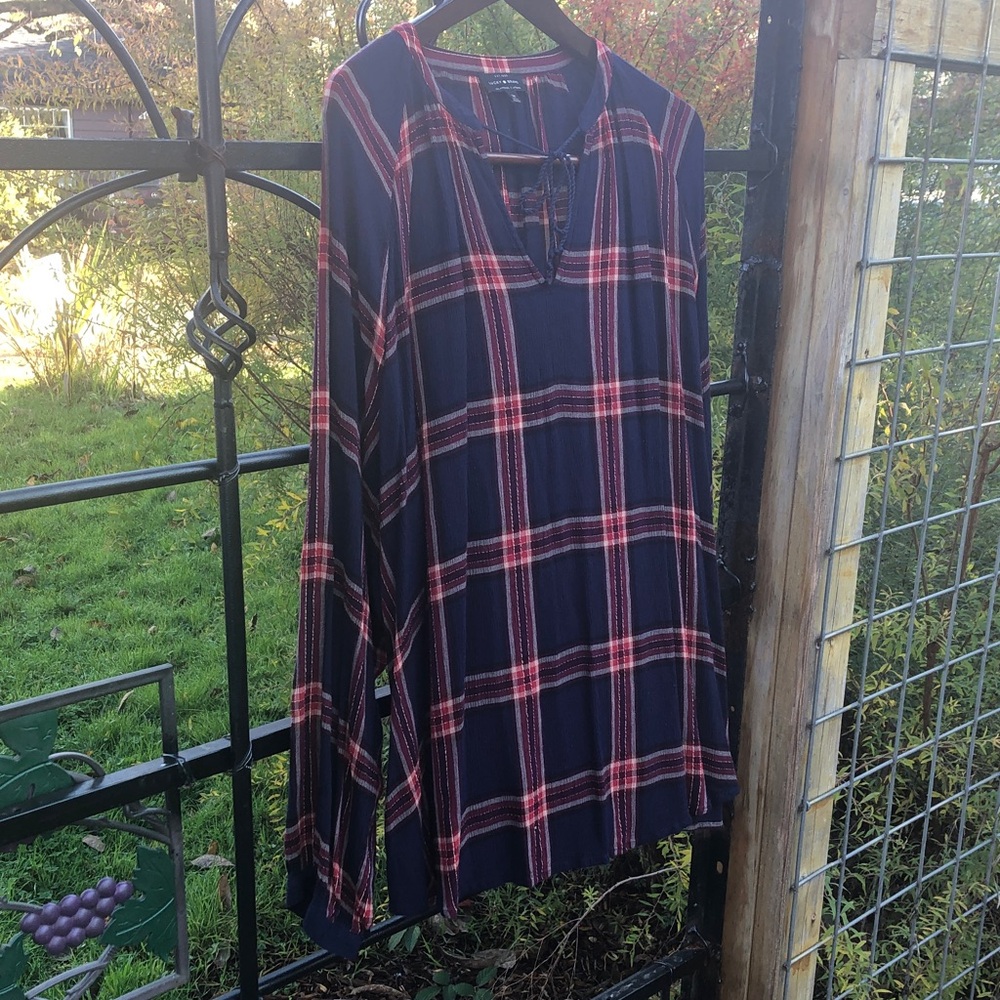 Lucky Brand black and red plaid long sleeve shirt size 3X